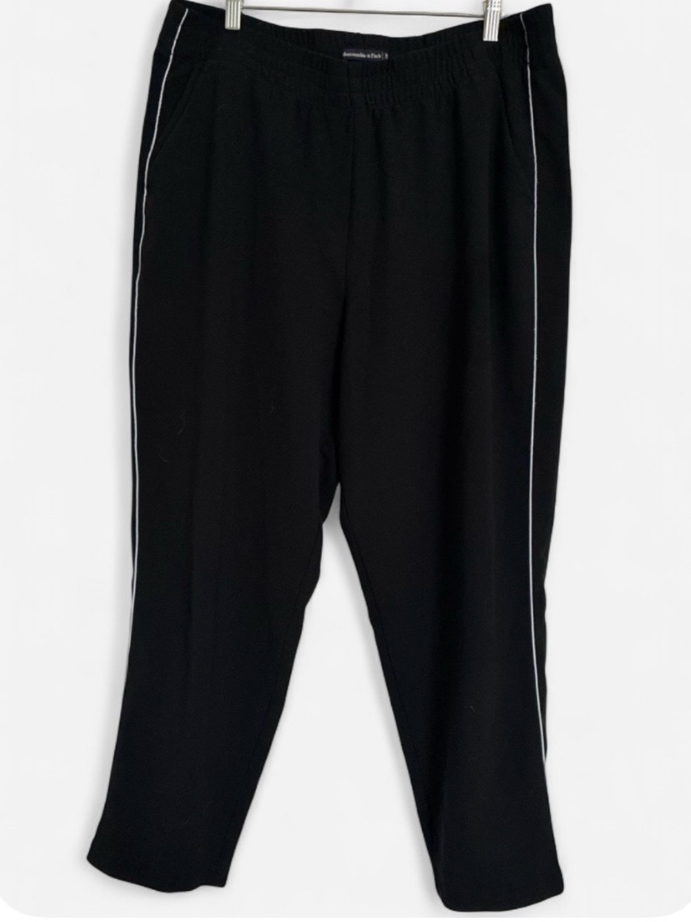 Abercrombie & Fitch Black trousers with White Side Stripe XL